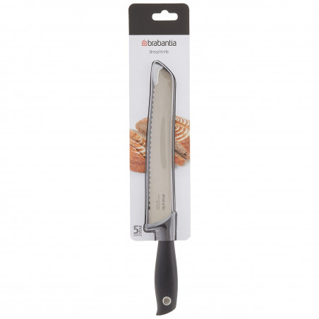 Μαχαίρι ψωμιού Brabantia Tasty+ 1001162, 20 cm, Σκληρυμένος χάλυβας, Ανθεκτικό σε γρατζουνιές και διάβρωση, Σκούρο γκρι