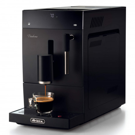 Καφετιέρα Ariete Diadema Automatica 1452/00, 1.5 l, Ενσωματωμένος μύλος, 1350W, 19 bar, Touch display, Ατμομάγειρας, Μαύρο