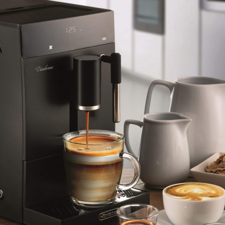 Καφετιέρα Ariete Diadema Automatica 1452/00, 1.5 l, Ενσωματωμένος μύλος, 1350W, 19 bar, Touch display, Ατμομάγειρας, Μαύρο