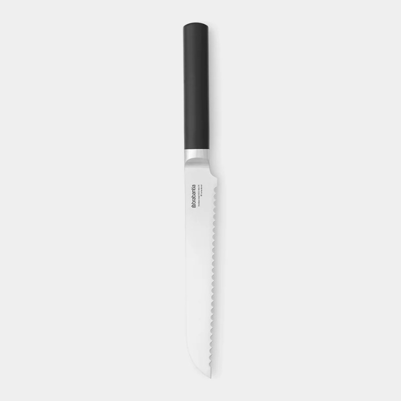 Μαχαίρι ψωμιού Brabantia Profle 1003295, 20 cm, Σκληρυμένος χάλυβας, ανθεκτικός στις γρατζουνιές και τη διάβρωση, Μαύρο