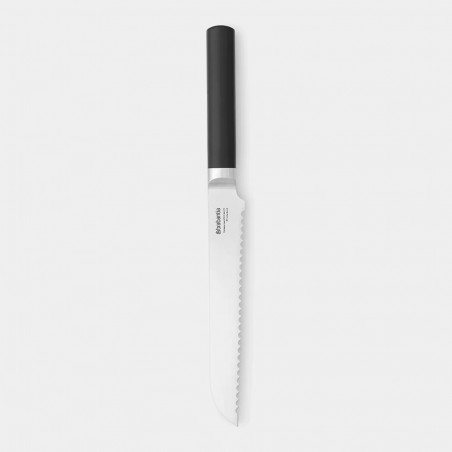 Μαχαίρι ψωμιού Brabantia Profle 1003295, 20 cm, Σκληρυμένος χάλυβας, ανθεκτικός στις γρατζουνιές και τη διάβρωση, Μαύρο