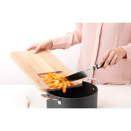 Μαχαίρι σεφ Brabantia Profile 1003296, 19,5 cm, Σκληρυμένο ατσάλι, ανθεκτικό στις γρατζουνιές και τη διάβρωση, Μαύρο