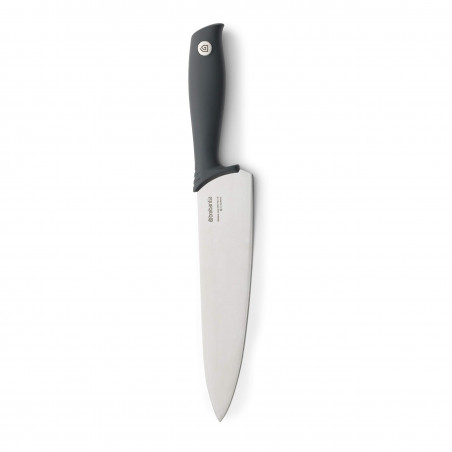 Μαχαίρι σεφ Brabantia Tasty+ 1001163, 20 cm, Σκληρυμένο ατσάλι, Ανθεκτικό σε γρατζουνιές και διάβρωση, Σκούρο γκρι
