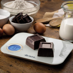 Ψηφιακή ζυγαριά κουζίνας Ariete BILANCIA DIGITALE 0851, Μέχρι 8 κιλά, Μετριασμένο γυαλί, Ταρίφα, Ψηφιακή οθόνη, Λευκό