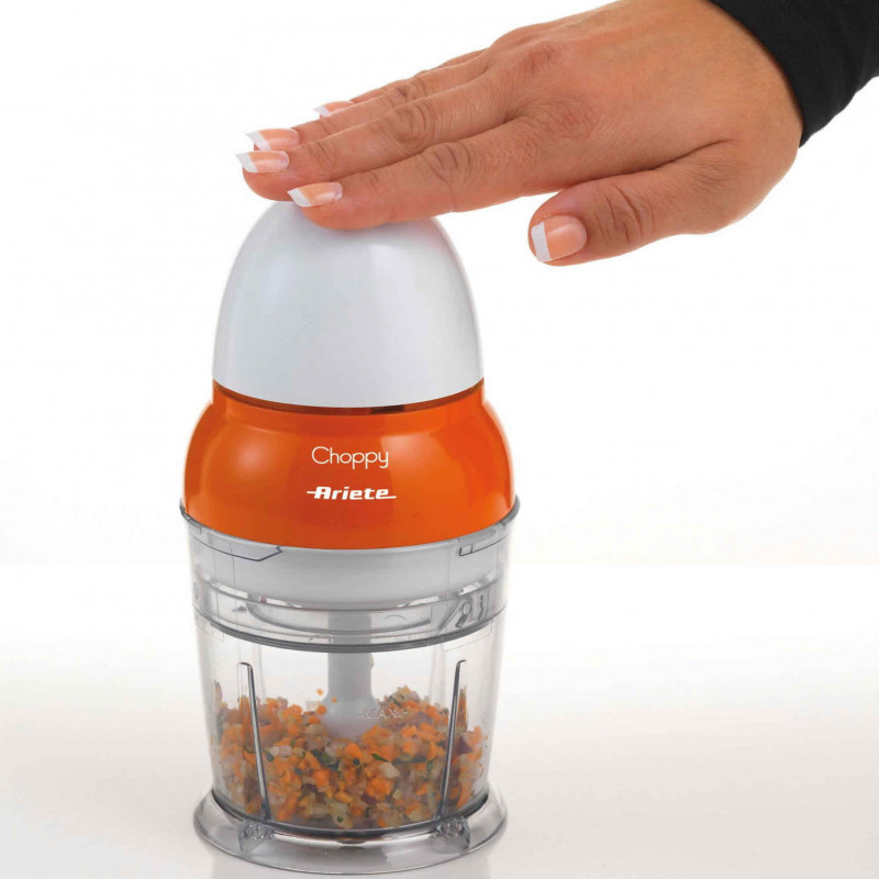 Ψιλοκόφτης Ariete CHOPPY 1836/00, 160W, 250 ml, PULSE, καπάκι ασφαλείας, λευκό/πορτοκαλί