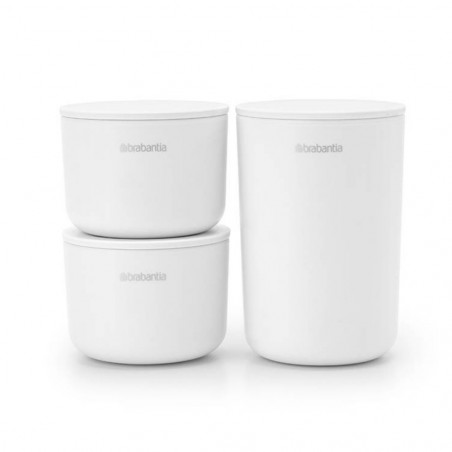 Σετ αποθήκευσης Brabantia ReNew 1004129, 3 τεμάχια, Αντιολισθητικός μαλακός πάτος, Λευκό