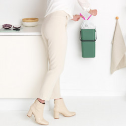 Κάδος χωριστής συλλογής απορριμμάτων Brabantia Sort&Go 1003235, 16 l, Χειρολαβή, Επιτοίχιος, Σκούρο πράσινο