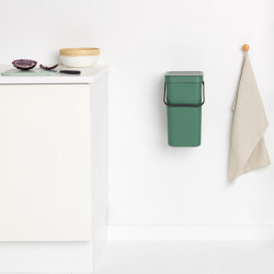 Κάδος χωριστής συλλογής απορριμμάτων Brabantia Sort&Go 1003235, 16 l, Χειρολαβή, Επιτοίχιος, Σκούρο πράσινο