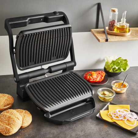 Tefal OptiGrill+ GC717810, 2000W, 6 προγράμματα, Αντικολλητική επίστρωση, Οθόνη αφής, Έξυπνη ψησταριά, Μαύρο