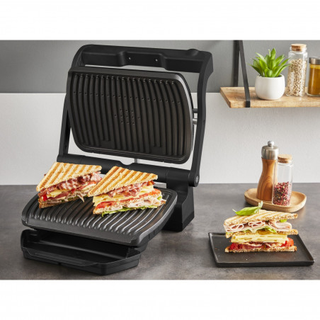 Tefal OptiGrill+ GC717810, 2000W, 6 προγράμματα, Αντικολλητική επίστρωση, Οθόνη αφής, Έξυπνη ψησταριά, Μαύρο