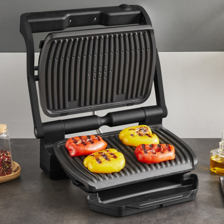 Tefal OptiGrill+ GC717810, 2000W, 6 προγράμματα, Αντικολλητική επίστρωση, Οθόνη αφής, Έξυπνη ψησταριά, Μαύρο