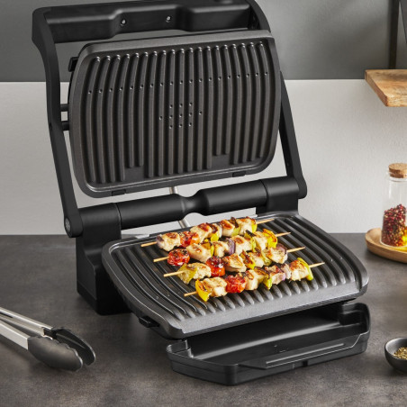 Tefal OptiGrill+ GC717810, 2000W, 6 προγράμματα, Αντικολλητική επίστρωση, Οθόνη αφής, Έξυπνη ψησταριά, Μαύρο