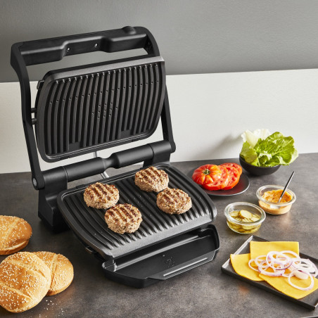 Tefal OptiGrill+ GC717810, 2000W, 6 προγράμματα, Αντικολλητική επίστρωση, Οθόνη αφής, Έξυπνη ψησταριά, Μαύρο