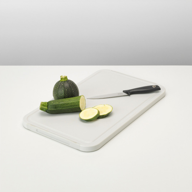 Τραπέζι κοπής και σερβιρίσματος Brabantia Tasty+ 1003308, 40x25 cm, Αντιολισθητικό, Εύκολο στο καθάρισμα, Ανοιχτό γκρι