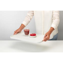 Τραπέζι κοπής και σερβιρίσματος Brabantia Tasty+ 1003308, 40x25 cm, Αντιολισθητικό, Εύκολο στο καθάρισμα, Ανοιχτό γκρι