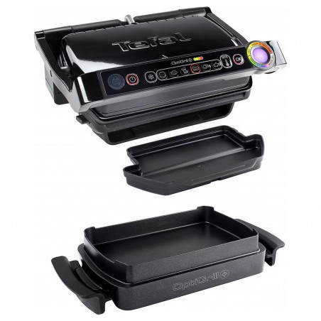 Tefal OptiGrill+ Snacking&Baking GC714834, 2000W, 6 προγράμματα, Λειτουργία κατεψυγμένων τροφίμων, Αντικολλητική επίστρωση τεφλόν, Αξεσουάρ για σνακ και ψήσιμο, Μαύρο