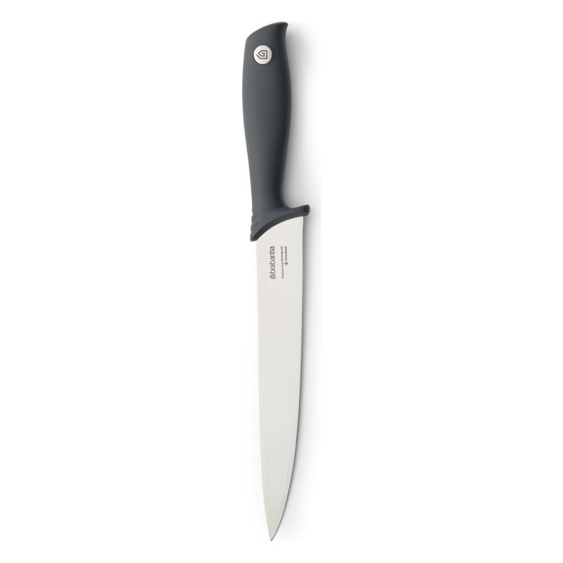 Μαχαίρι κρέατος Brabantia Tasty+ 1001164, 20 cm, Σκληρυμένος χάλυβας, Ανθεκτικό σε γρατζουνιές και διάβρωση, Σκούρο γκρι