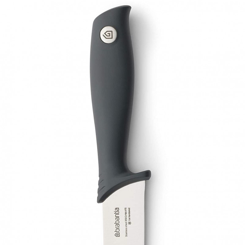 Μαχαίρι κρέατος Brabantia Tasty+ 1001164, 20 cm, Σκληρυμένος χάλυβας, Ανθεκτικό σε γρατζουνιές και διάβρωση, Σκούρο γκρι