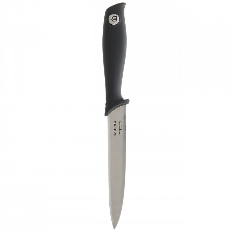 Μαχαίρι ξεφλουδίσματος Brabantia Tasty+ 1001166, 9 cm, Σκληρυμένος χάλυβας, Ανθεκτικό σε γρατζουνιές και διάβρωση, Σκούρο γκρι