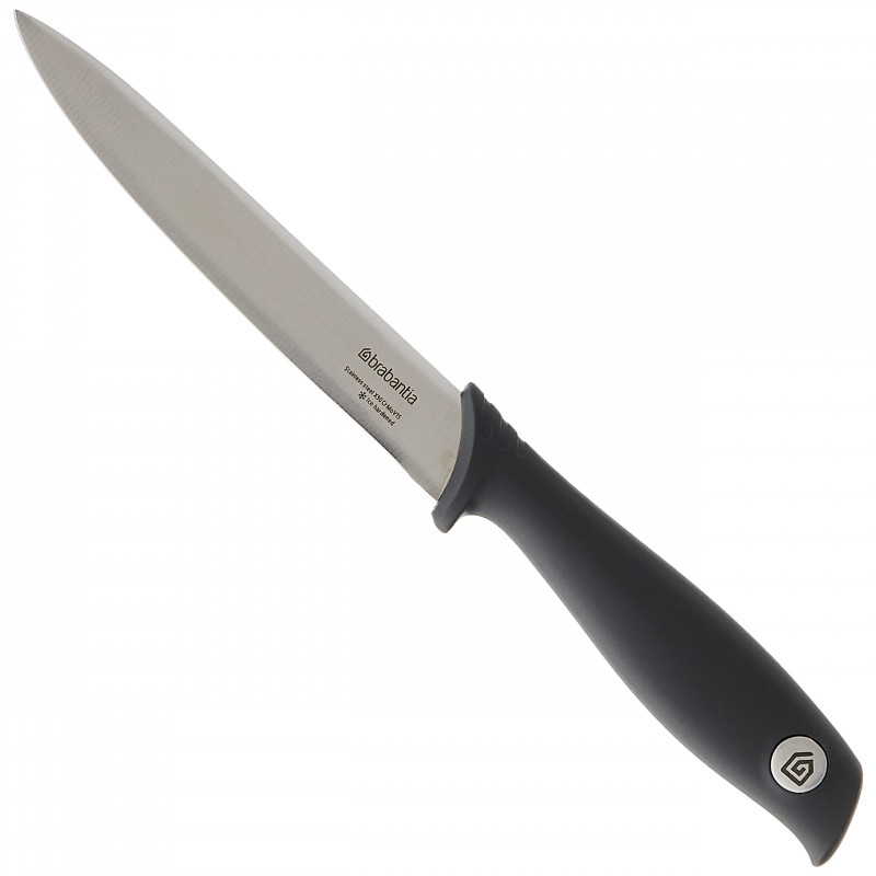 Μαχαίρι ξεφλουδίσματος Brabantia Tasty+ 1001166, 9 cm, Σκληρυμένος χάλυβας, Ανθεκτικό σε γρατζουνιές και διάβρωση, Σκούρο γκρι