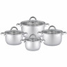 Σετ κατσαρόλα Rosberg R51210L8, 8 h, Διπλός πάτος, 1,8-5,8 λίτρα, Επαγωγή, Inox