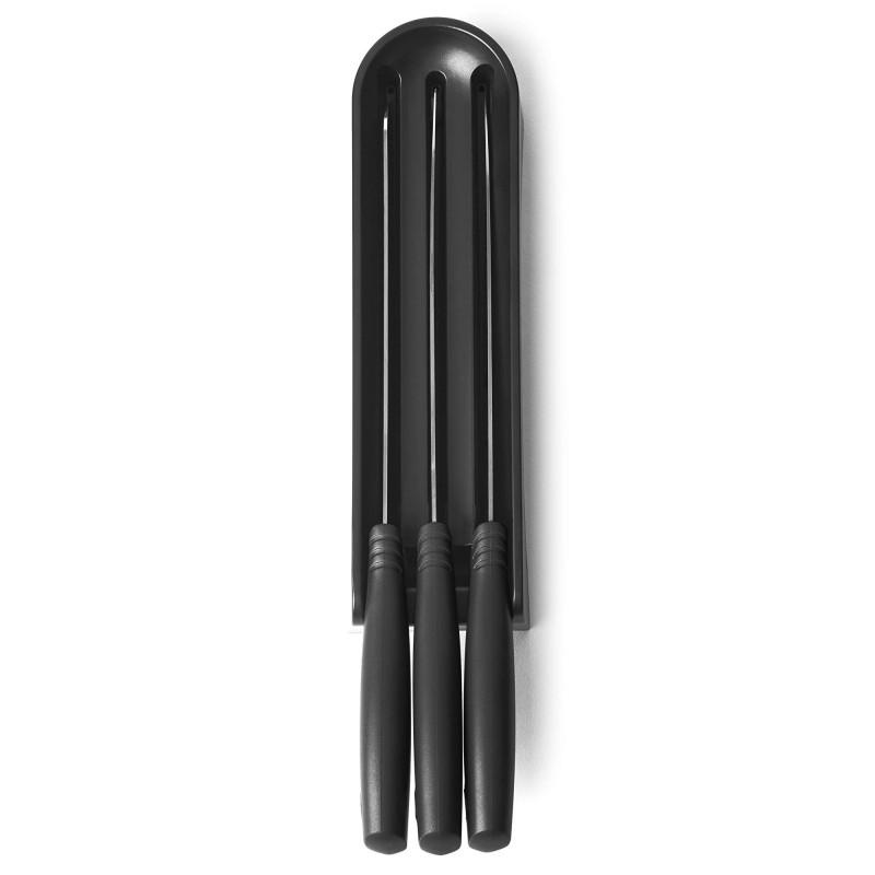 Σετ 3 μαχαιριών Brabantia Tasty+ 1001176, Σκληρυμένο ατσάλι, Ανθεκτικό σε γρατζουνιές και διάβρωση, Σκούρο γκρι