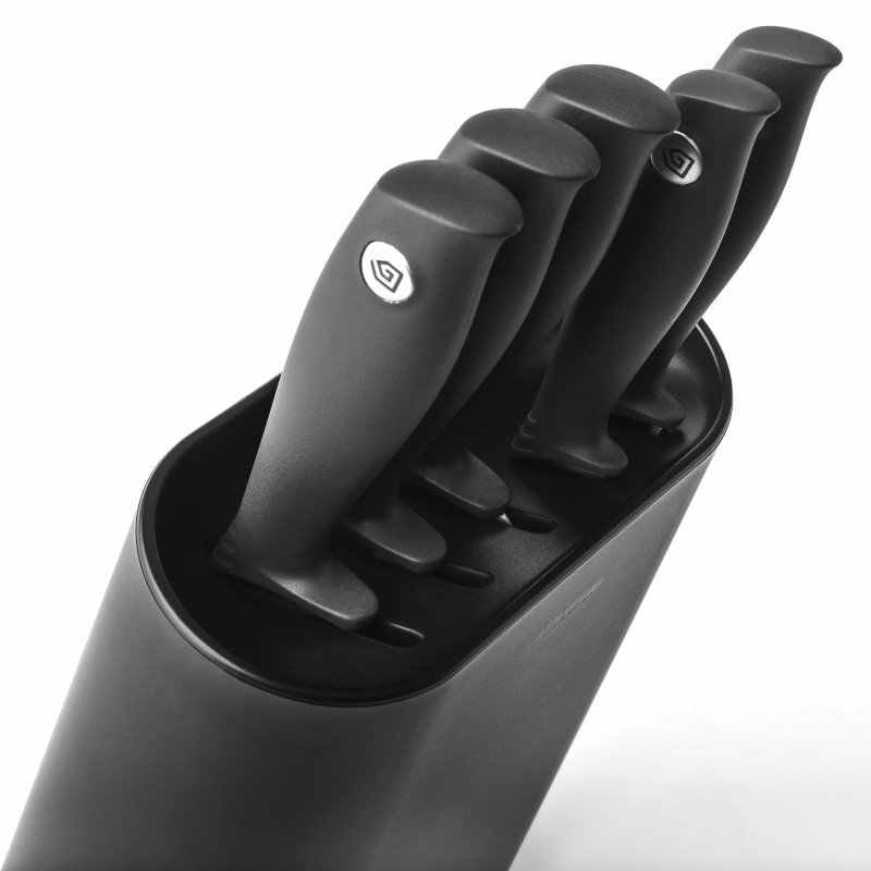 Σετ 5 μαχαιριών Brabantia Tasty+ 1001177, Σκληρυμένος χάλυβας, Ανθεκτικός σε γρατζουνιές και διάβρωση, Σκούρο γκρι