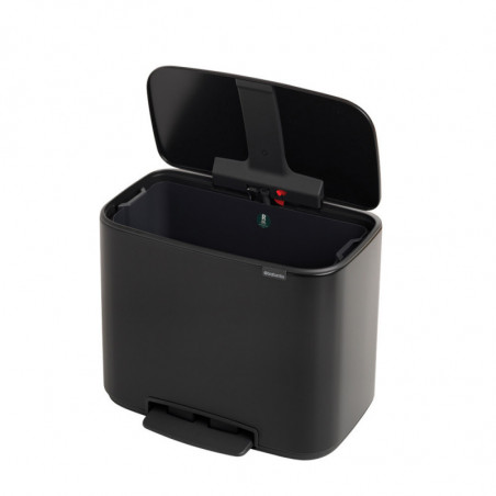 Κάδος Brabantia Bo Pedal 1000236, 36 L, Εύκολο κλείσιμο, Αντιολισθητική βάση, Ανθεκτικό στα δακτυλικά αποτυπώματα, Μαύρο
