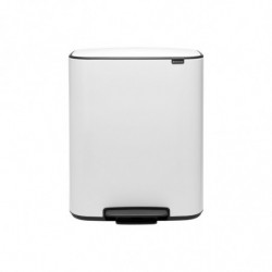 Κάδος απορριμμάτων Brabantia Bo Pedal 1003182, 60 λίτρα, Απαλό κλείσιμο, Αντιολισθητική βάση, Λευκό