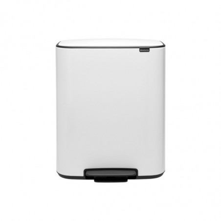 Κάδος απορριμμάτων Brabantia Bo Pedal 1003182, 60 λίτρα, Απαλό κλείσιμο, Αντιολισθητική βάση, Λευκό