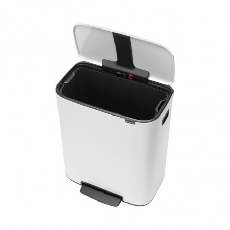 Κάδος απορριμμάτων Brabantia Bo Pedal 1003182, 60 λίτρα, Απαλό κλείσιμο, Αντιολισθητική βάση, Λευκό