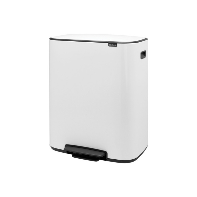 Κάδος απορριμμάτων Brabantia Bo Pedal 1003182, 60 λίτρα, Απαλό κλείσιμο, Αντιολισθητική βάση, Λευκό