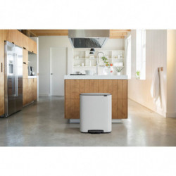 Κάδος απορριμμάτων Brabantia Bo Pedal 1003182, 60 λίτρα, Απαλό κλείσιμο, Αντιολισθητική βάση, Λευκό
