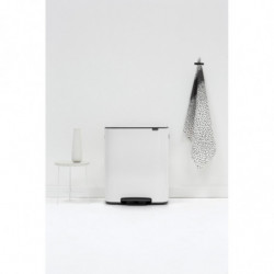 Κάδος απορριμμάτων Brabantia Bo Pedal 1003182, 60 λίτρα, Απαλό κλείσιμο, Αντιολισθητική βάση, Λευκό
