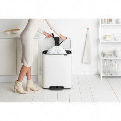 Κάδος απορριμμάτων Brabantia Bo Pedal 1003182, 60 λίτρα, Απαλό κλείσιμο, Αντιολισθητική βάση, Λευκό