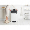Κάδος απορριμμάτων Brabantia Bo Pedal 1003182, 60 λίτρα, Απαλό κλείσιμο, Αντιολισθητική βάση, Λευκό