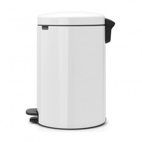 Κάδος με πεντάλ Brabantia NewIcon 649034, 20 l, Ομαλό κλείσιμο, Αντιολισθητική βάση, Λευκό
