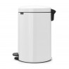 Κάδος με πεντάλ Brabantia NewIcon 649034, 20 l, Ομαλό κλείσιμο, Αντιολισθητική βάση, Λευκό