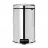 Κάδος με πεντάλ Brabantia NewIcon 649040, 20 l, Ομαλό κλείσιμο, Αντιολισθητική βάση, Inox