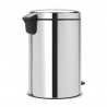Κάδος με πεντάλ Brabantia NewIcon 649040, 20 l, Ομαλό κλείσιμο, Αντιολισθητική βάση, Inox