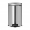 Κάδος με πεντάλ Brabantia NewIcon 649041, 20 l, Ομαλό κλείσιμο, Αντιολισθητική βάση, Inox/Matte