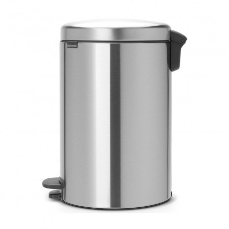 Κάδος με πεντάλ Brabantia NewIcon 649041, 20 l, Ομαλό κλείσιμο, Αντιολισθητική βάση, Inox/Matte
