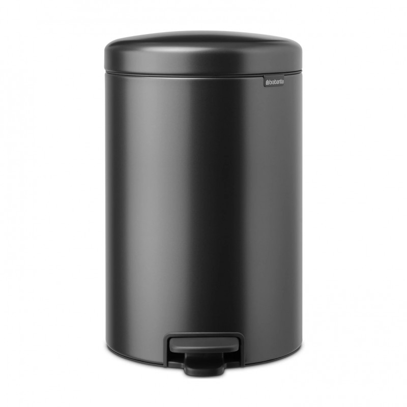 Κάδος με πεντάλ Brabantia NewIcon 1008846, 20 l, Ομαλό κλείσιμο, Αντιολισθητική βάση, Σκούρο γκρι