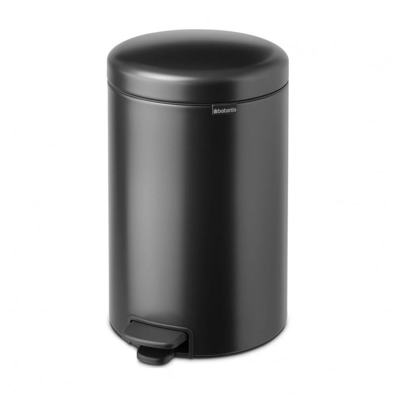 Κάδος με πεντάλ Brabantia NewIcon 1008846, 20 l, Ομαλό κλείσιμο, Αντιολισθητική βάση, Σκούρο γκρι