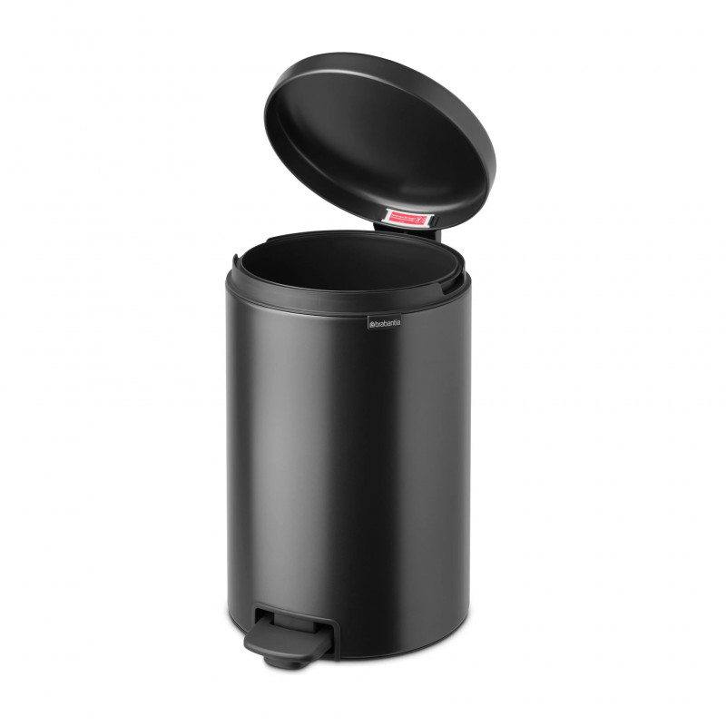 Κάδος με πεντάλ Brabantia NewIcon 1008846, 20 l, Ομαλό κλείσιμο, Αντιολισθητική βάση, Σκούρο γκρι