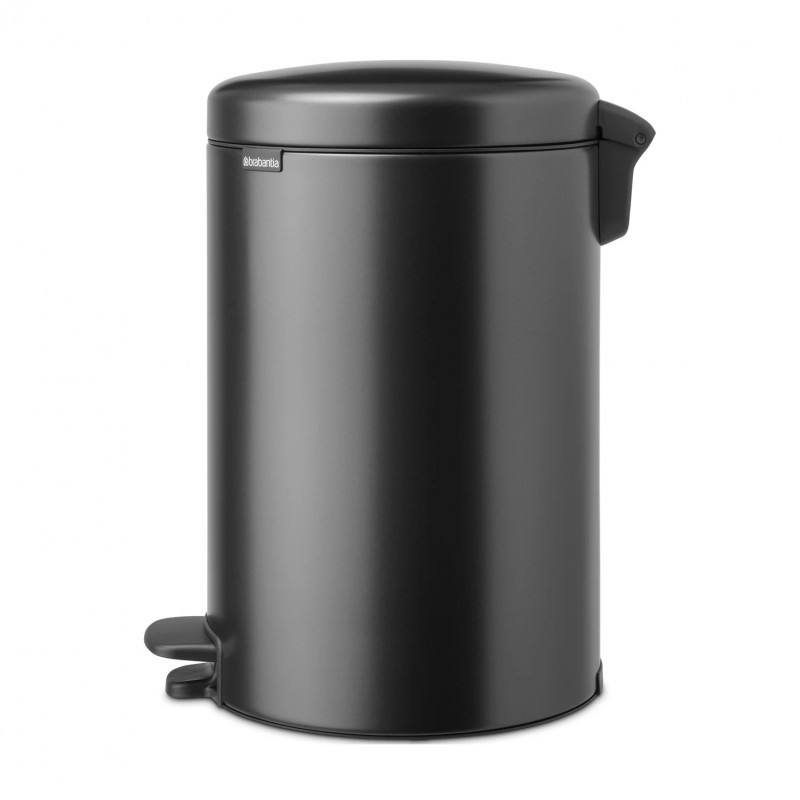 Κάδος με πεντάλ Brabantia NewIcon 1008846, 20 l, Ομαλό κλείσιμο, Αντιολισθητική βάση, Σκούρο γκρι