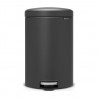 Κάδος απορριμμάτων με πεντάλ Brabantia NewIcon 649747, 20 l, Ομαλό κλείσιμο, Αντιολισθητική βάση, Ορυκτή επίστρωση, Σκούρο γκρι