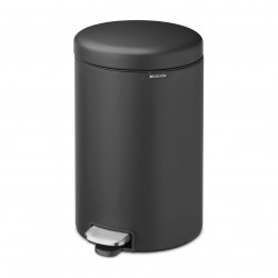 Κάδος απορριμμάτων με πεντάλ Brabantia NewIcon 649747, 20 l, Ομαλό κλείσιμο, Αντιολισθητική βάση, Ορυκτή επίστρωση, Σκούρο γκρι