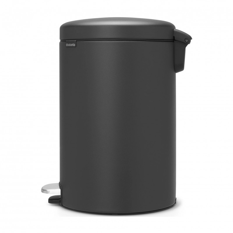 Κάδος απορριμμάτων με πεντάλ Brabantia NewIcon 649747, 20 l, Ομαλό κλείσιμο, Αντιολισθητική βάση, Ορυκτή επίστρωση, Σκούρο γκρι
