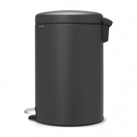 Κάδος απορριμμάτων με πεντάλ Brabantia NewIcon 649747, 20 l, Ομαλό κλείσιμο, Αντιολισθητική βάση, Ορυκτή επίστρωση, Σκούρο γκρι